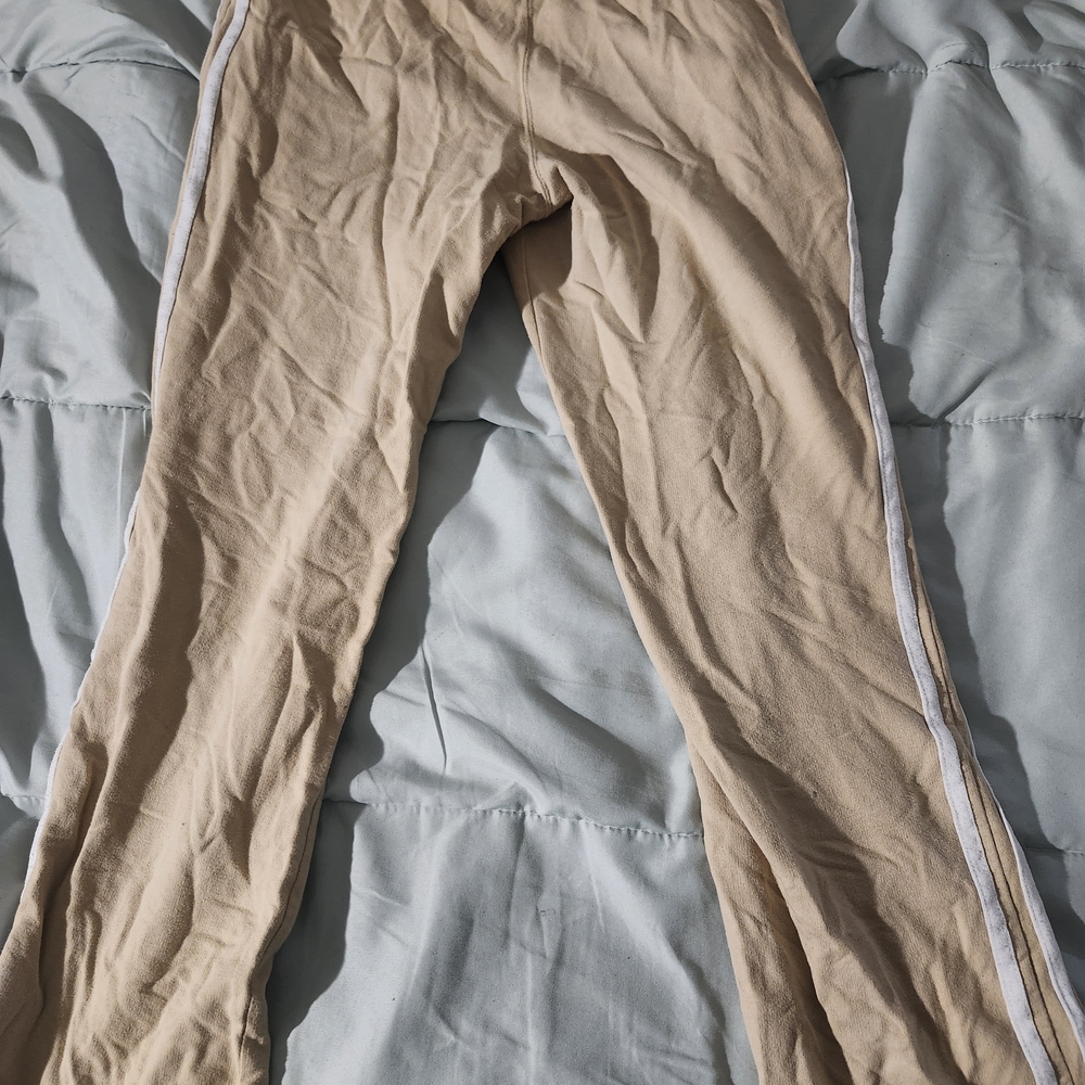 Source Unknown Beige Joggers with White Accents